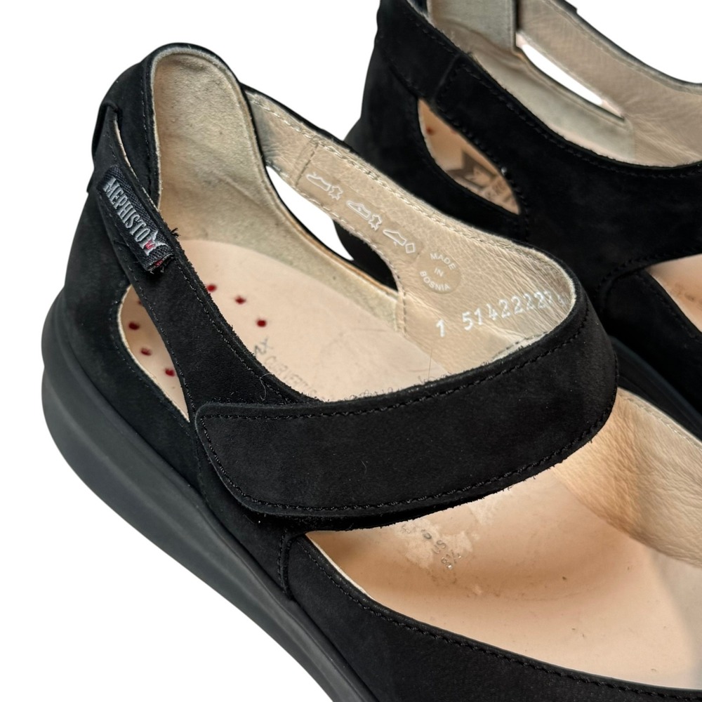 Mephisto Marsia Black Nubuck Mary Jane Flats Womens 8.5 New $269 - Picture 4 of 9